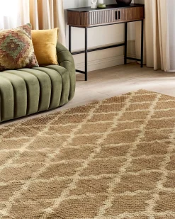 Gulvtæppe MERMER Beige 200 x 300 cm Jute