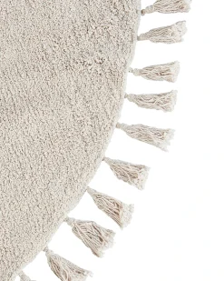 Gulvtæppe MITSOBI Beige ø 120 cm Bomuld