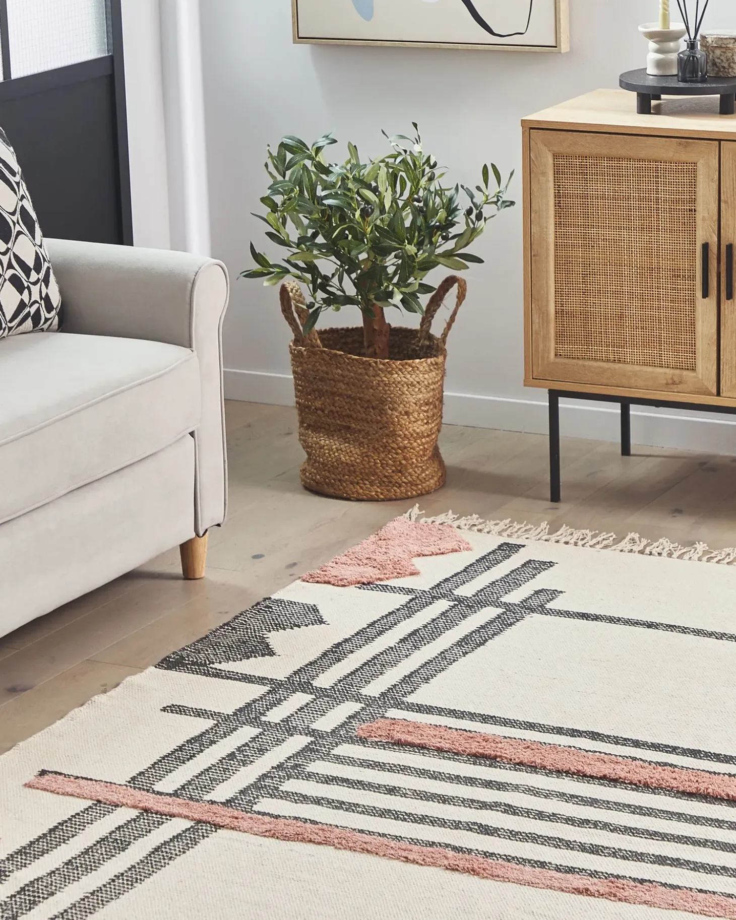 Gulvtæppe MURADIYE Beige 160 x 230 cm Bomuld