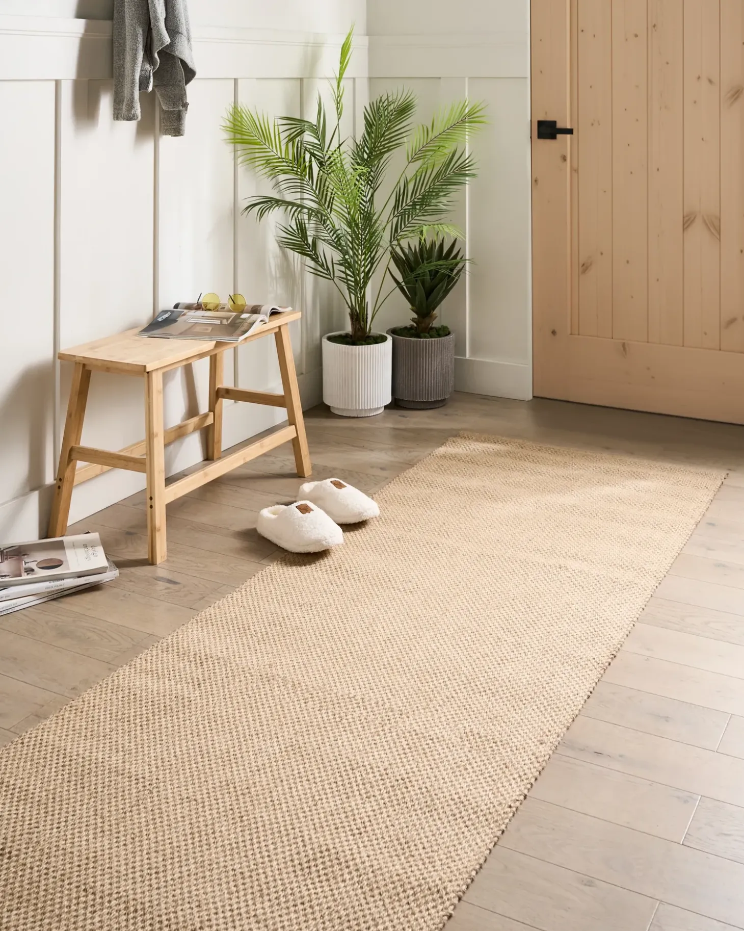 Gulvtæppe NANDED Lys Beige 80 x 300 cm Jute