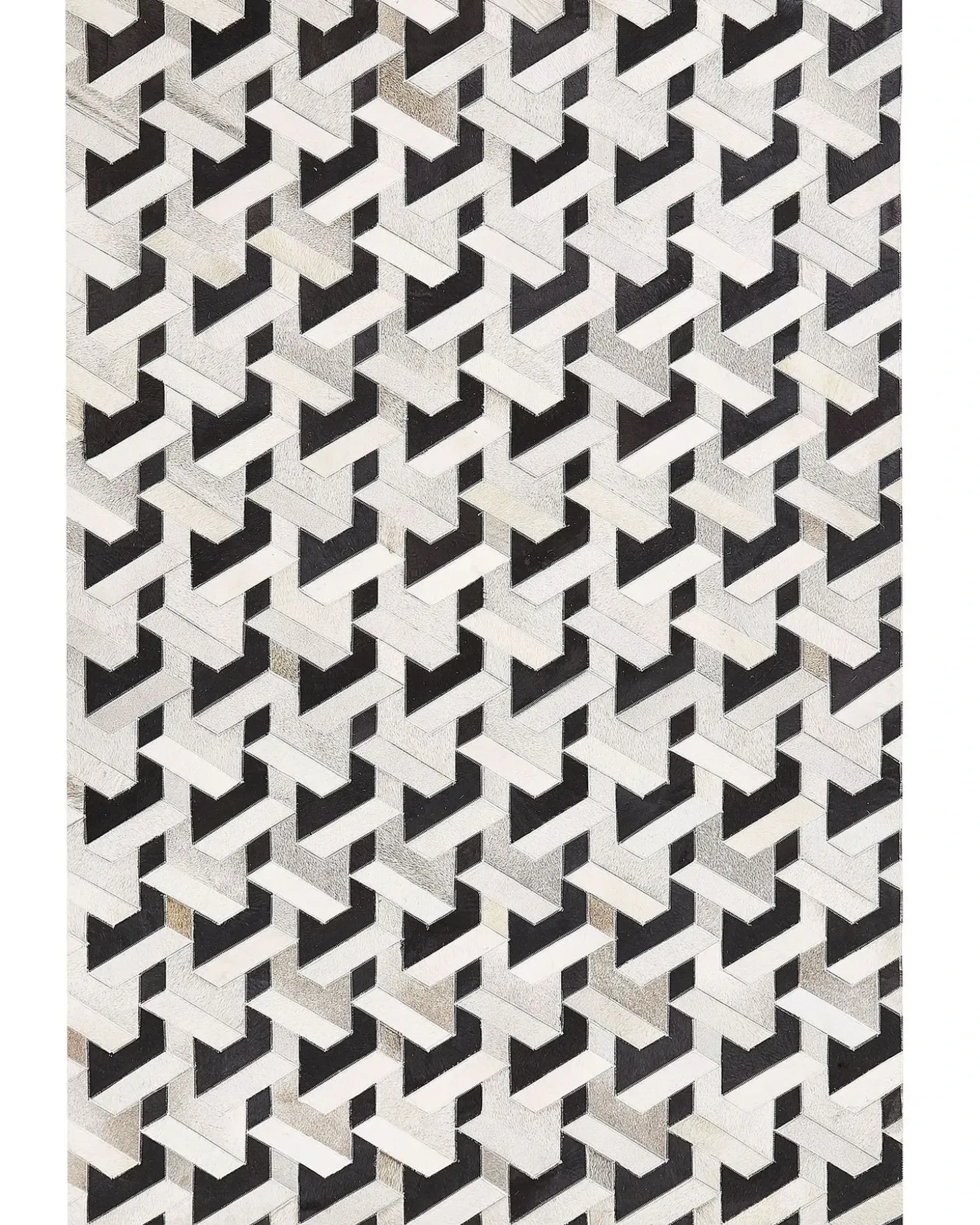 Gulvtæppe NARMAN Grå 160 x 230 cm Ægte læder