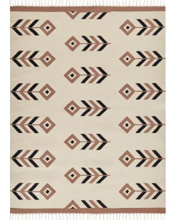 Gulvtæppe NIAVAN Beige 160 x 230 cm Bomuld Kelim