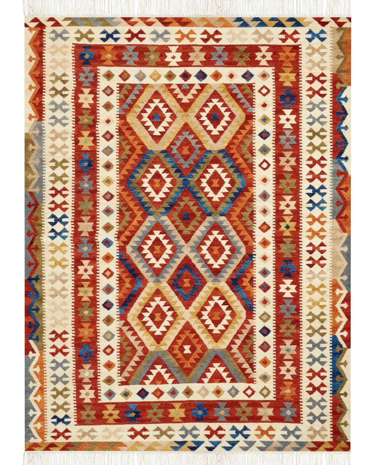 Gulvtæppe OSHAKAN Multifarvet 160 x 230 cm Uld Kelim