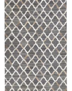 Gulvtæppe ROLUNAY Mørkegrå 160 x 230 cm Ægte læder