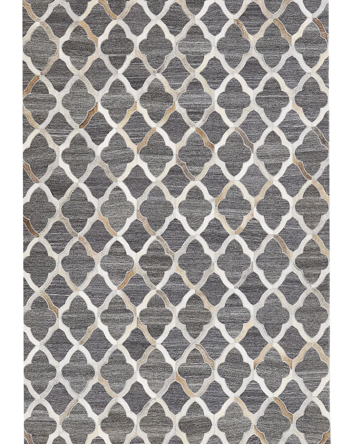 Gulvtæppe ROLUNAY Mørkegrå 160 x 230 cm Ægte læder