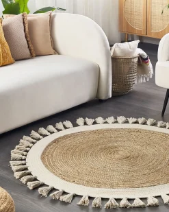 Gulvtæppe SAMSUN Beige ø 120 cm Jute