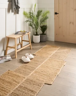 Gulvtæppe SANGLI Beige 80 x 300 cm Jute