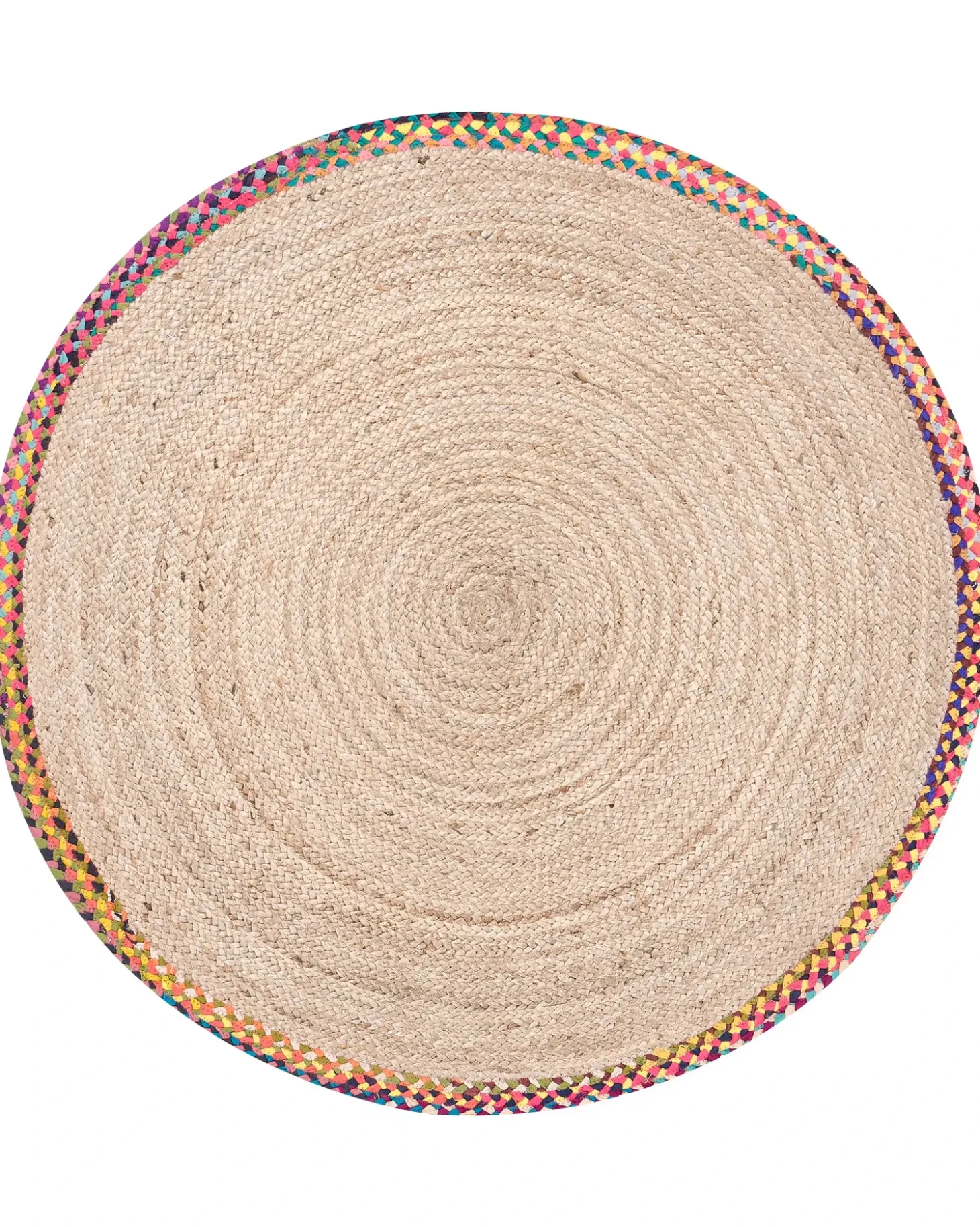 Gulvtæppe SATARA Multifarvet ø 120 cm Jute