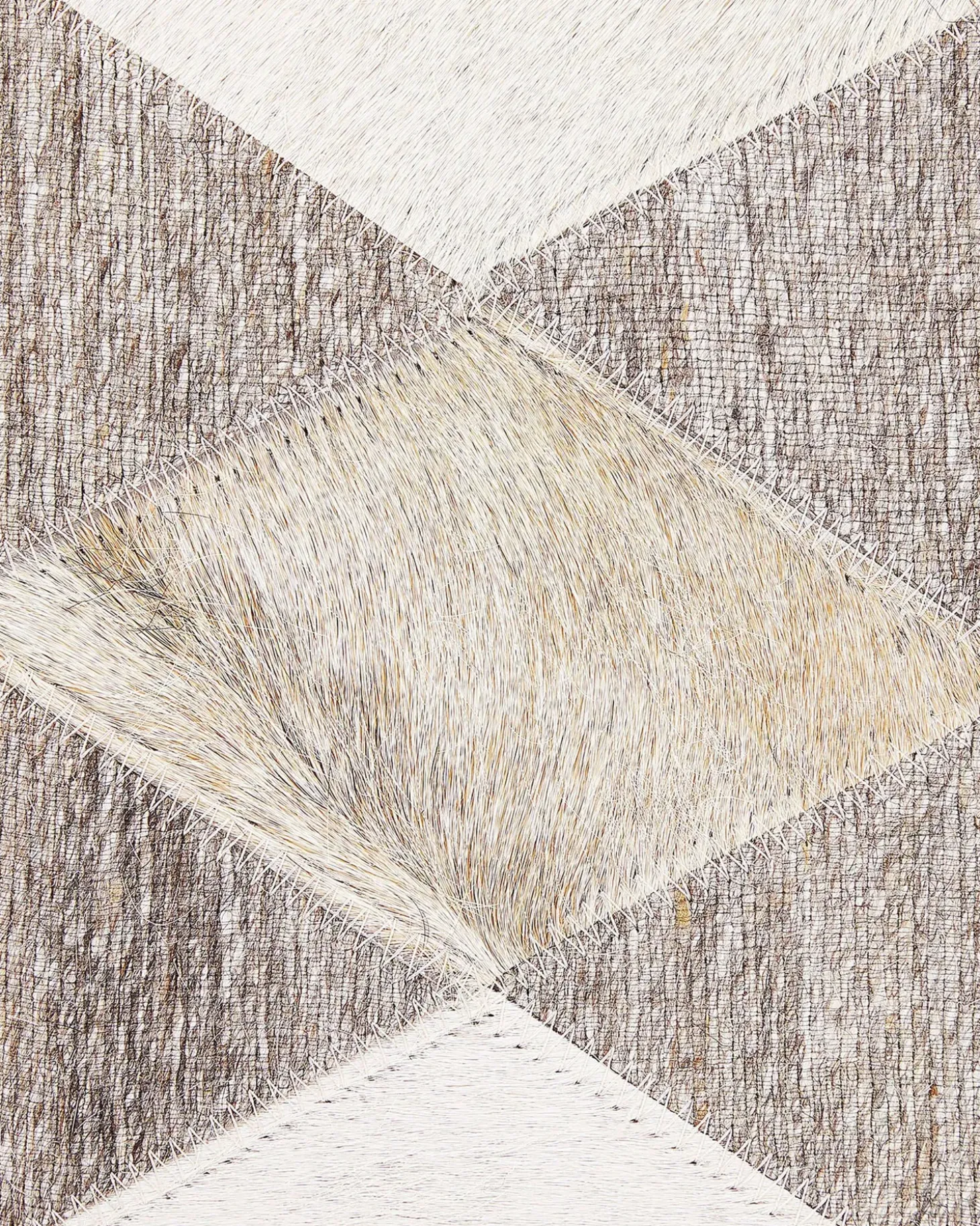 Gulvtæppe SESLICE Beige 160 x 230 cm Ægte læder