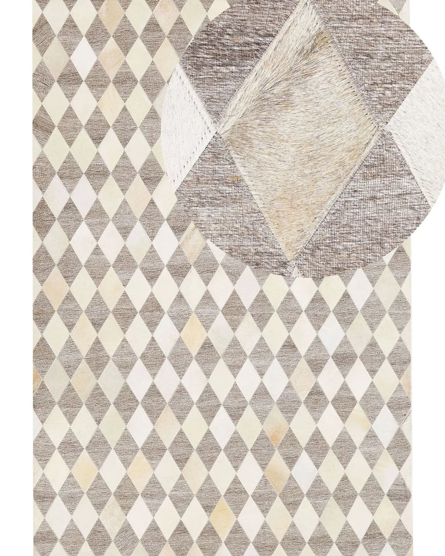 Gulvtæppe SESLICE Beige 160 x 230 cm Ægte læder