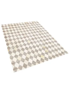 Gulvtæppe SESLICE Beige 160 x 230 cm Ægte læder
