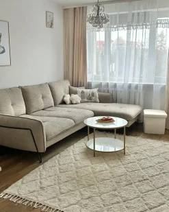 Gulvtæppe SILCHAR Beige 160 x 230 cm Bomuld