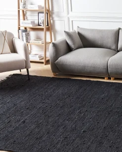Gulvtæppe SINANKOY Sort 160 x 230 cm Jute