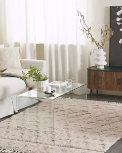 Gulvtæppe SULUOVA Beige 140 x 200 cm Bomuld