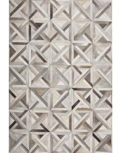 Gulvtæppe TAYTAN Beige 140 x 200 cm Ægte læder