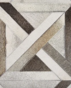 Gulvtæppe TAYTAN Beige 140 x 200 cm Ægte læder