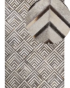 Gulvtæppe TEKIR Beige 140 x 200 cm Ægte læder
