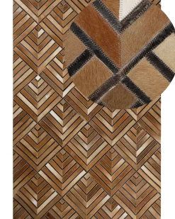 Gulvtæppe TEKIR Brun 160 x 230 cm Ægte læder