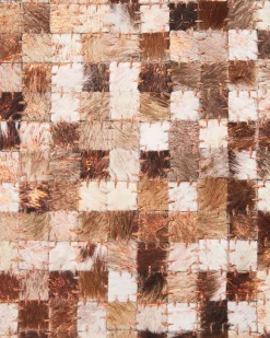 Gulvtæppe TORUL Brun 140 x 200 cm Ægte læder
