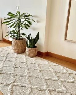 Gulvtæppe TOZLU Beige 80 x 230 cm Bomuld