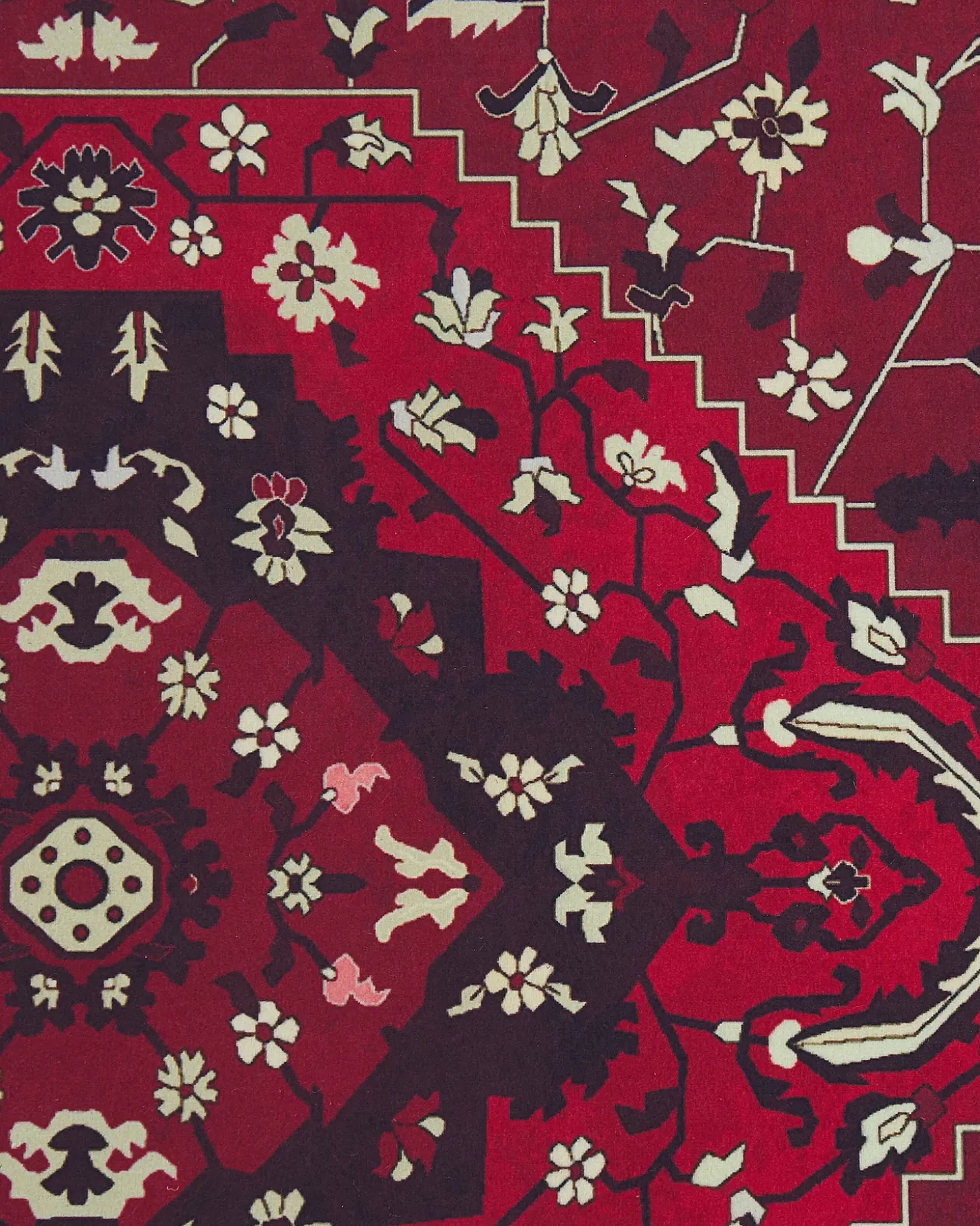 Gulvtæppe VADKADAM Mørkerød 80 x 300 cm