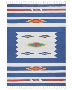 Gulvtæppe VARSER Multifarvet 140 x 200 cm Bomuld Kelim