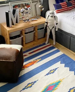 Gulvtæppe VARSER Multifarvet 140 x 200 cm Bomuld Kelim