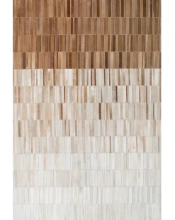 Gulvtæppe YAGDA Beige 140 x 200 cm Ægte læder