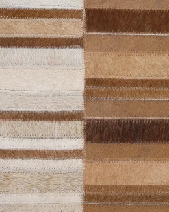 Gulvtæppe YAGDA Beige 140 x 200 cm Ægte læder