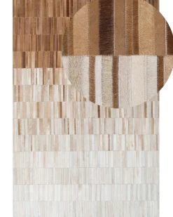 Gulvtæppe YAGDA Beige 140 x 200 cm Ægte læder