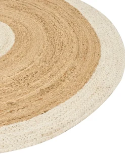 Gulvtæppe YAYALAR Cremehvid ø 140 cm Jute