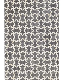 Gulvtæppe YEDISU Mørkegrå 160 x 230 cm Ægte læder