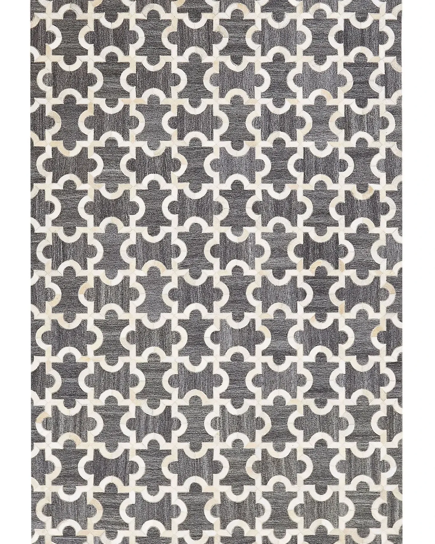 Gulvtæppe YEDISU Mørkegrå 160 x 230 cm Ægte læder