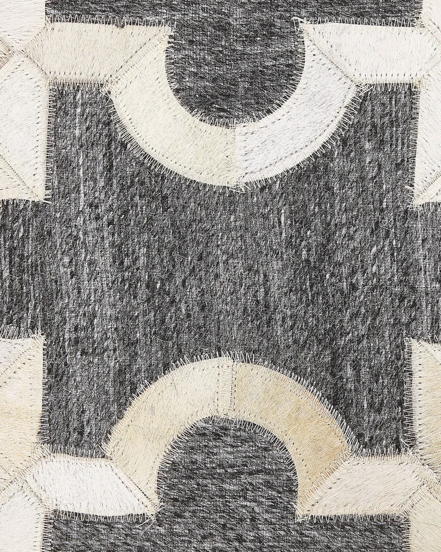 Gulvtæppe YEDISU Mørkegrå 160 x 230 cm Ægte læder