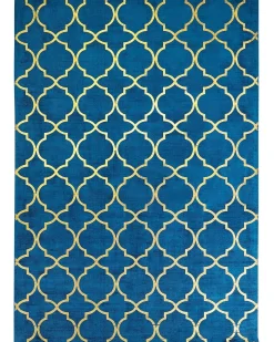Gulvtæppe YELKI Blå 160 x 230 cm Viskose