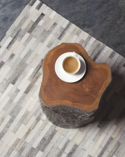Gulvtæppe AHILLI Grå 160 x 230 cm Ægte læder