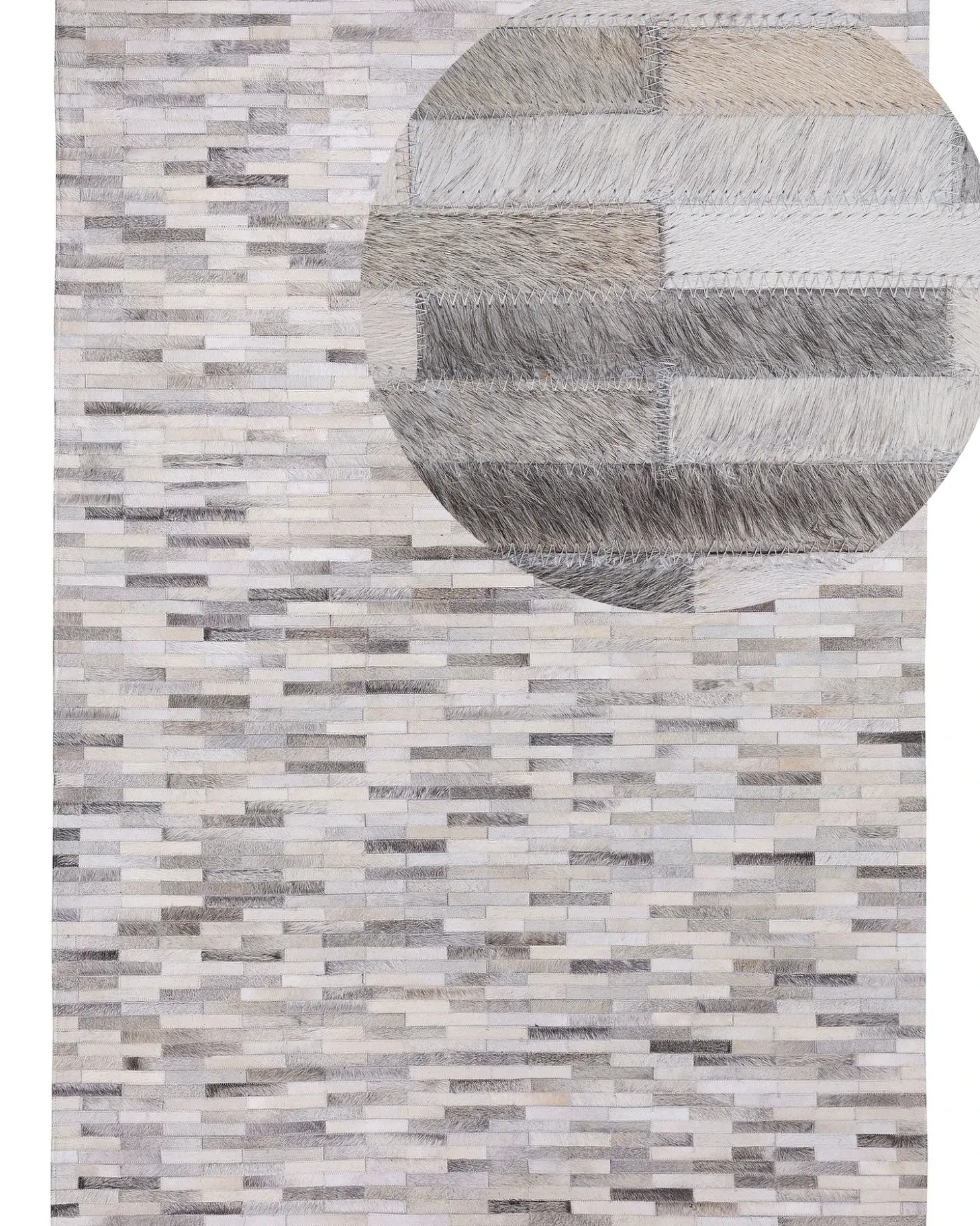 Gulvtæppe AHILLI Grå 160 x 230 cm Ægte læder