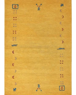 Gulvtæppe AKALAN Gul 160 x 230 cm Uld Gabbeh
