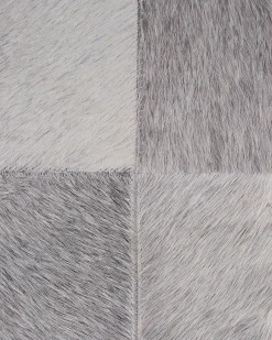 Gulvtæppe ALACAM Grå 160 x 230 cm Ægte læder