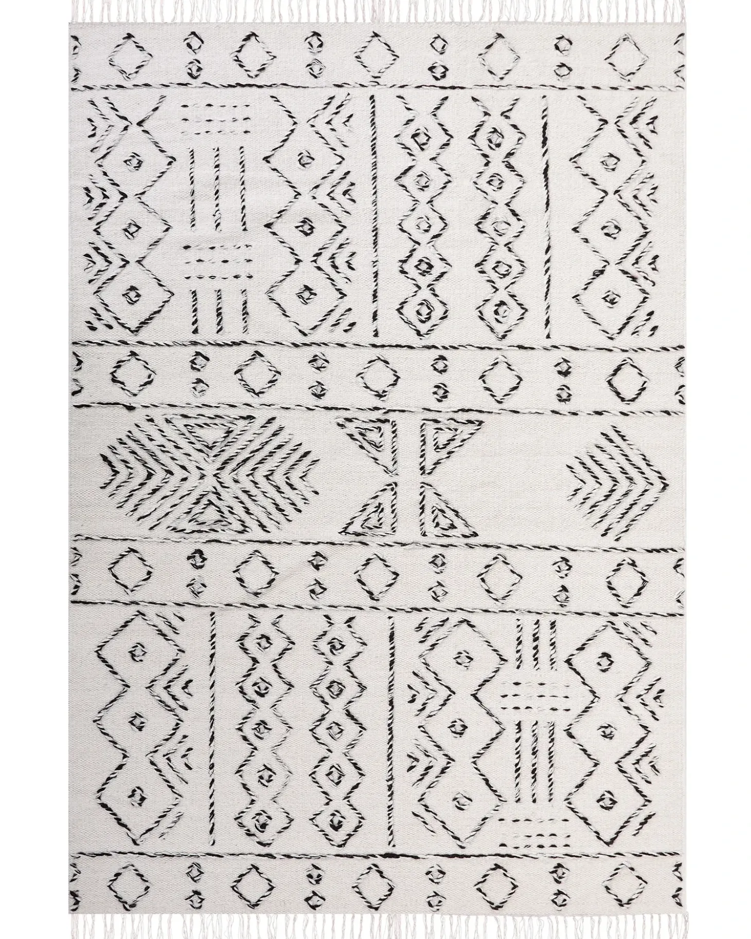 Gulvtæppe ALKENT Hvid 160 x 230 cm Uld