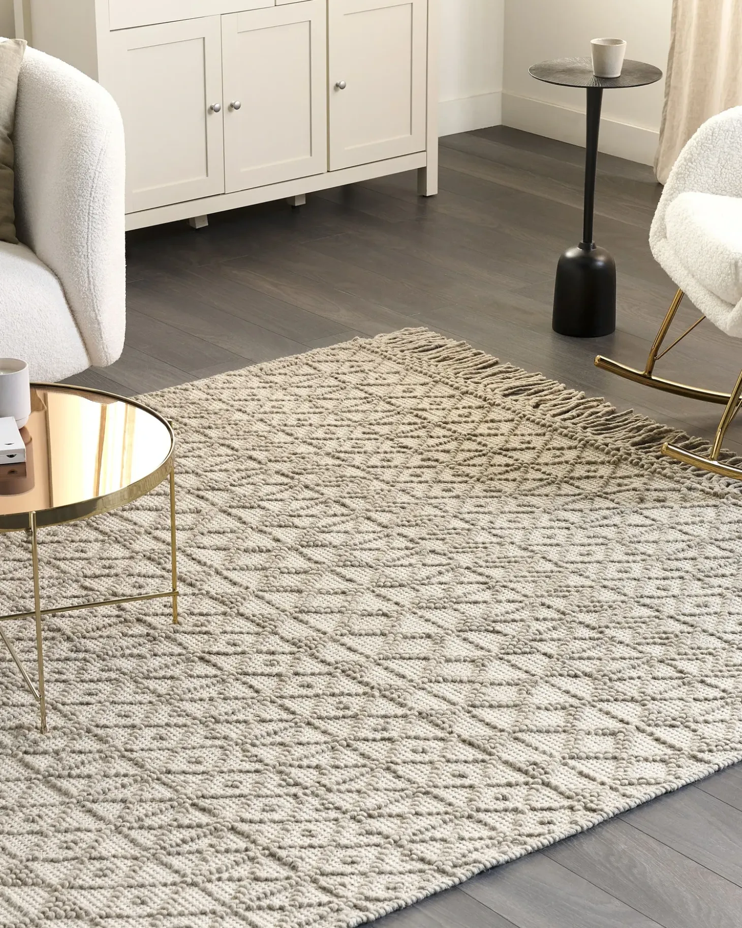 Gulvtæppe ALUCRA Sand Beige 160 x 230 cm Uld