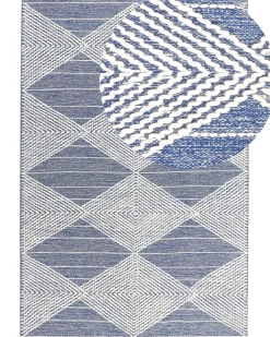 Gulvtæppe DATCA Blå 160 x 230 cm Uld