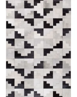 Gulvtæppe EFIRLI Grå 160 x 230 cm Ægte læder