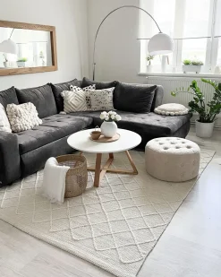 Gulvtæppe ELLEK Hvid 160 x 230 cm Uld