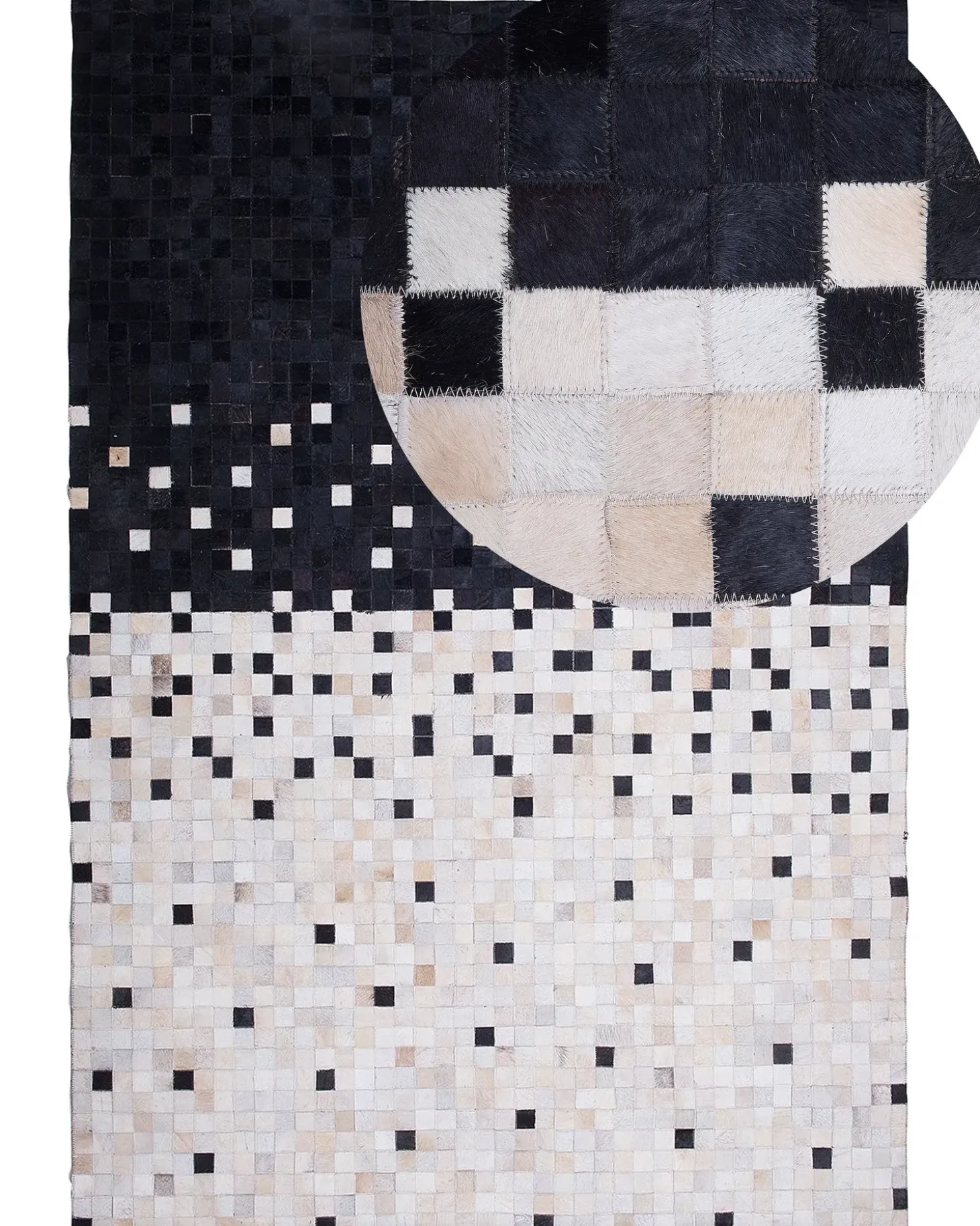 Gulvtæppe ERFELEK Sort 160 x 230 cm Ægte læder