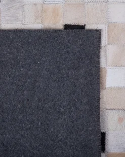 Gulvtæppe ERFELEK Sort 160 x 230 cm Ægte læder