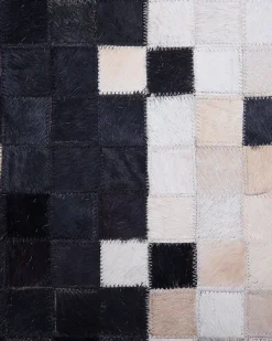 Gulvtæppe ERFELEK Sort 160 x 230 cm Ægte læder