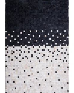 Gulvtæppe ERFELEK Sort 160 x 230 cm Ægte læder