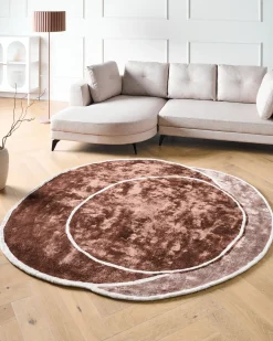 Gulvtæppe KANRACH Brun 200 x 200 cm Viskose
