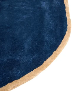 Gulvtæppe KANRACH Navy Blå 200 x 200 cm Viskose